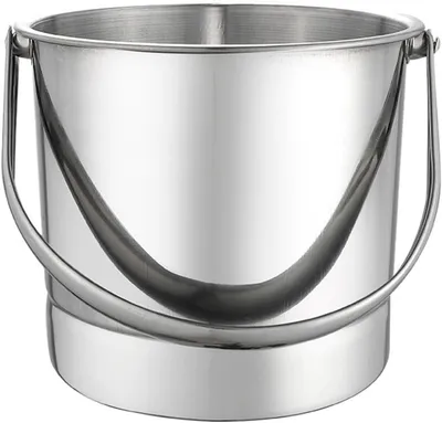 Produktbild von Eiseimer Eisbehälter aus Edelstahl – Wein- und Champagnerkühler – Getränkekühler mit Griff – 14,5 x 13 x 12,5 cm