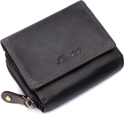 Produktbild von Benthill Kleine Geldbörse Leder RFID | Minibörse mit Münzfach & Scheinfach | Damen & Herren Mini Portemonnaie Echt Leder inkl. Geschenkbox