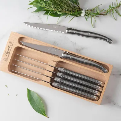 Produktbild von Laguiole Steakmesser-Set Débutant - 6-teilig - 1,2mm Edelstahl - Inox