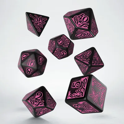 Produktbild von Q-Workshop Call of Cthulhu Würfelset - 7-teilig - schwarz magenta