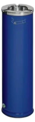 Produktbild von Robuster Ascher mit poliertem Aschereinsatz | 0,2 Liter, HxBxT 66x20x20cm | Verzinkter Stahl | Blau