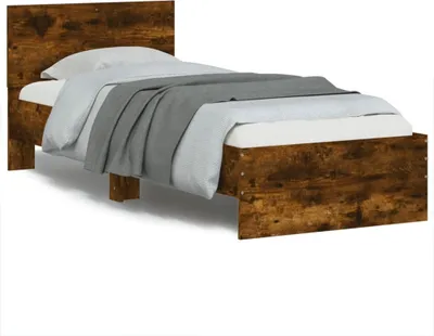 Produktbild von vidaXL Bettgestell mit Kopfteil Räuchereiche 90x200 cm Holzwerkstoff