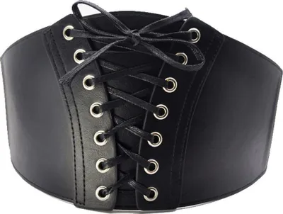 Produktbild von Damen Gürtel Breit Stretch Schnalle Taille Corset Taillengürtel Hüftgürtel Korsett Gothic, G16 Schwarz One-Size
