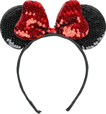 Produktbild von Minnie Maus Ohren - Haarreif mit Pailletten 414111 | Schwarz Rot