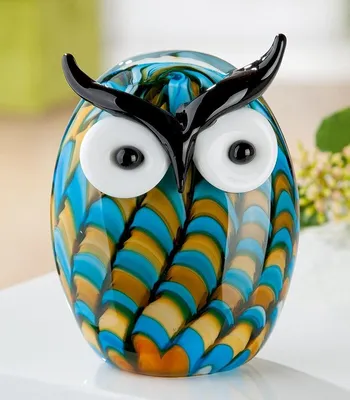 Immagine prodotto di GILDE Scultura d'arte in vetro gufo Olli