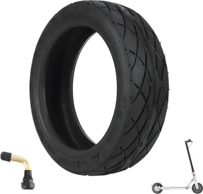 Produktbild von 10x2.50-6.5 E-Scooter Reifen Tubeless – 10 Zoll Vollgummi Ersatzreifen mit PVR50 Ventil – Schwarz