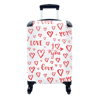 Produktbild von MuchoWow® Koffer Handgepäck Trolley Rollkoffer Kleine Reisekoffer mit 4 Rollen - Liebe - Geschenk der Liebe - Cabin Size < 55x40x23 cm & 55x40x20 cm - Fotokoffer - Kabinenkoffer - Boardgepäck - Reise-Box - Reisekoffer - Reisegepäck - Koffer mit Bild - Trolley für Kinder