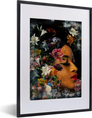 Produktbild von MuchoWow® MuchoWow® Gerahmtes Poster Abstrakt - Frau - Natur 30x40 cm - Poster mit zchwarzem Bilderrahmen - Wandposter Schlafzimmer