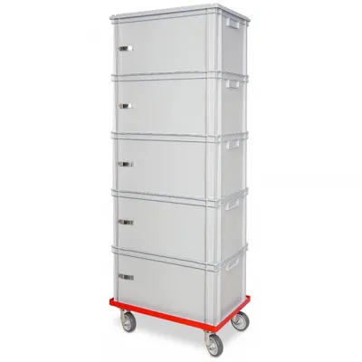 Produktbild von Aktenturm mit Roller, 5x Behälter grau