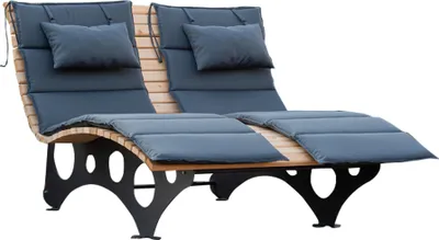 Produktbild von Home Deluxe TAIGA Wellenholz Relaxliege, 2 Auflagen, Lärchenholz, pulverbeschichteter Stahl, Anthrazit, witterungsbeständig, ergonomisch, 34 Massivholzlatten, ca. 148 x 50-105 x 152 cm, ca. 90 kg
