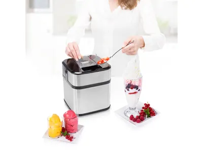 Obrázek produktu pro Princess 282605, Kompresorový zmrzlinovač, 1,5 l, 1 misky/misek, Černá, Nerezová ocel, 20 min, LCD