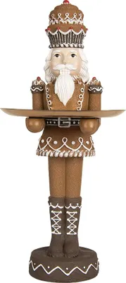 Zdjęcie produktu dla Clayre & Eef Dekoracja świąteczna figurka dziadek do orzechów 11x13x40 cm brązowy plastik