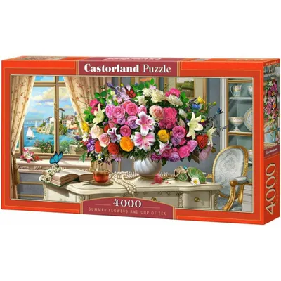 Zdjęcie produktu dla Puzzle 4000 elementów „Letnie kwiaty i filiżanka herbaty” 400263