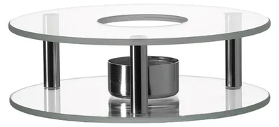 Produktbild von Handgefertigte Teelichthalter aus Glas und Edelstahl für Teekannen