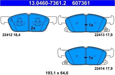Produktbild von ATE Bremsbeläge Satz Vorne für FORD Focus Mk4 Turnier (HP) 13.0460-7361.2