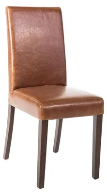 Esszimmerstuhl Kunstleder braun 2er Set Berkenholz