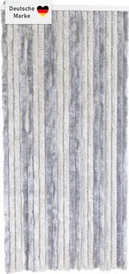 Produktbild von Flauschvorhang 90x200cm grau-hellgrau, Fliegenschutz, Türvorhang Wohnwagen