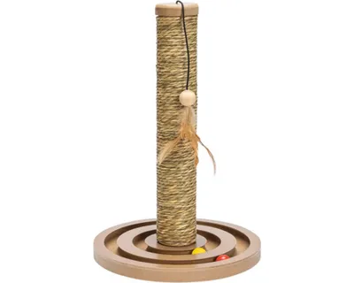 Produktbild von Karlie Kratzbaum Seegras mit Spielzeug  Holz/Sisal Natur 30 x 30 x 44 cm