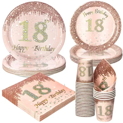 Produktbild von 96-teiliges Geschirrset zum 96. Geburtstag in Roségold