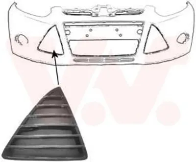 Obrázok produktu pre VAN WEZEL nárazník čierny predný pravý pre FORD Focus III