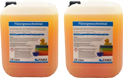 Produktbild von 2 x 10 L Flüssigwaschmittel Konzentrat orange Universal Color inkl. Auslaufhilfe.