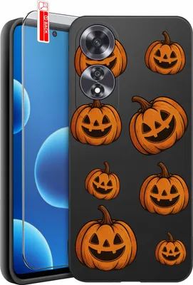 Productafbeelding van Telefoonschaal voor Oppo A60 4G met schedel, skelet, Halloween- en punkmotieven, inclusief beschermglas