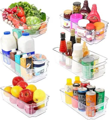 Produktbild von Famanu Aufbewahrungsboxen mit Griffen - multifunktionale Organizer für Küche, Kühlschrank und Schrank