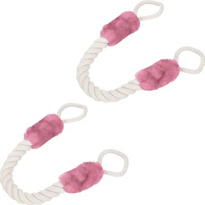 Produktbild von 10 x Türkordel, Türstopper Klinke, 60 cm lang, Klemmschutz für Kinder & Tiere, Tür Seil maritim, Türschlaufe, creme/rosa