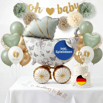 Produktbild von Omgoods – Deko-Set für Babypartys mit Ballons und Banner