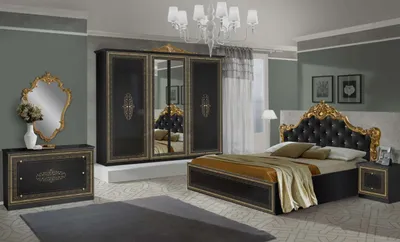 Produktbild von Schlafzimmer Set Anette in Schwarz Gold