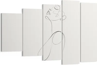 Produktbild von Bild auf Leinwand - Leinwandbild - 5 Teile - Linie Linie Frau - 150x100cm - Wand Bild - Wanddeko - Wandbilder - Leinwanddruck - Bilder - Wanddekoration - Leinwand bilder - Wandbild - EG150x100-5112