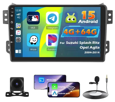 Immagine prodotto di Autoradio Android 15 con 4+64G di memoria, schermo touchscreen da 9 pollici, compatibile con CarPlay e Android Auto wireless