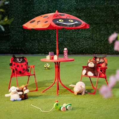 Produktbild von 4-teiliges Campingmöbel-Set für Kinder mit Sonnenschirm