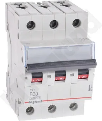 Produktbild von Legrand 403403 TX3 LS-Schalter B 20A 3-polig 6kA 400VAC 3TE