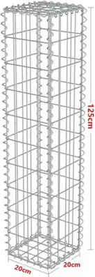 Produktbild von Gabionenzaun » Gabionen-Steinsäule Eckig Dekorative Gabionen Säule für den Außenbereich Drahtstärke: 4mm, Inkl. Distanzhalterung« 20cm x 20cm x 125 cm
