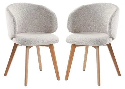 Immagine prodotto di Calicosy - Set di 2 sedie, in tessuto con gambe in legno massiccio H79 cm - SOLÈNE