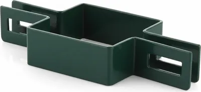 Produktbild von LogistSystem - Mittelschelle rechteckig 60x40mm - Grün - Zaunschelle für Zaunpfosten - Befestigung von Gitterstabmatten - Zaunschellen - Schelle - Strebenschelle - Pfostenschelle
