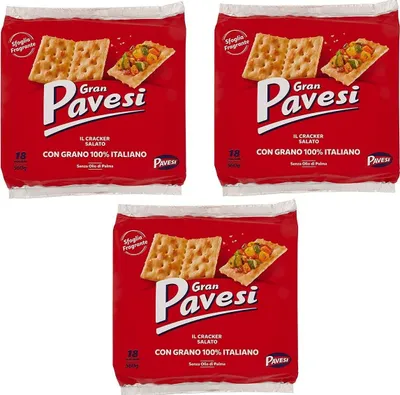 Produktbild von 3x Gran Pavesi Crackers salati Salzgebäck gesalzen 560g kekse gebäck