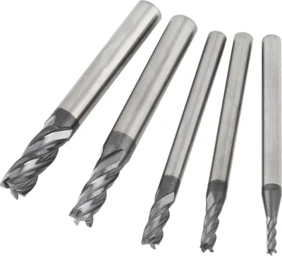 Imagen del producto de Juego de 5 fresas de carburo de tungsteno con 4 filos, para mecanizado de roscas. Herramientas y accesorios