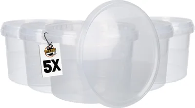 Produktbild von Eimer mit Deckel 3 L | PP | rund | Lebensmittelecht | Transparent 5 Stück