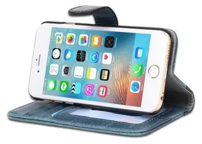 Produktbild von Cadorabo Hülle für Apple iPhone 6 / 6S Hülle in Blau Schutzhülle Handyhülle Standfunktion Etui Cover Case