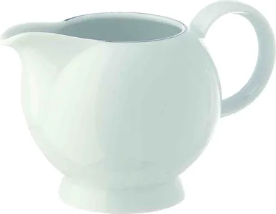 Produktbild von Milchkännchen - Weiß - Porzellan - mit schwarzem Rand - Ø 13 cm