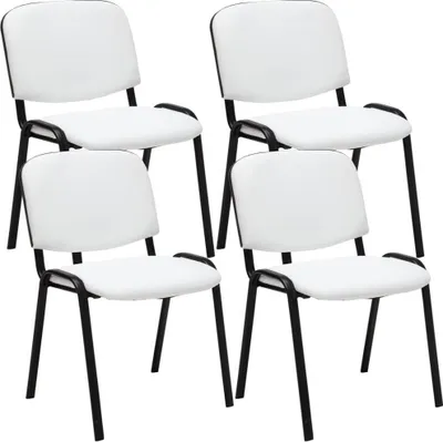 Immagine prodotto di set di 4 sedie per visitatori - sedie Beurs - comoda seduta trapuntata. Colore: bianco