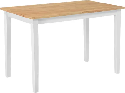 Obrázok produktu pre BELIANI Jedálenský stôl svetlé drevo kaučukové drevo 75 x 114 x 68 cm biele drevené nohy škandinávsky kuchynský stôl