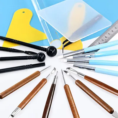 Produktbild von Töpferwerkzeug - Töpferwerkzeugset - Modellierwerkzeug - Tonwerkzeug - Modellierset - Bildhauerei - Töpfern - Modellierwerkzeug - Tonwerkzeug - Modellierwerkzeug