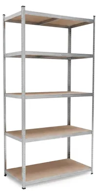 Immagine prodotto di Scaffale in metallo zincato - 200 x 100 x 60 cm - 5 ripiani - 875 kg di portata - Per cantina e garage