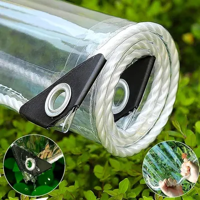Zdjęcie produktu dla Zasłona przeciwdeszczowa przezroczysta - 1 x 2 m - PVC - Wodoodporna i odporna na UV