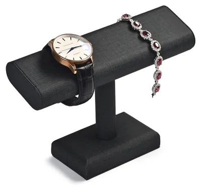 Imagen del producto de Soporte para reloj soporte organizador - Cuero poliuretanonegro - 20 x 6 x 14 cm - Para joyas y pulseras