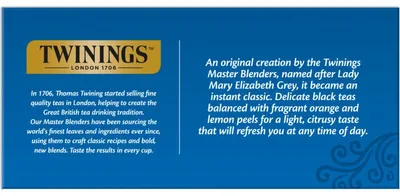 Produktbild von Twinings Lady Grey Tee 50g – Aromatischer schwarzer Tee mit Bergamotte & Zitrus