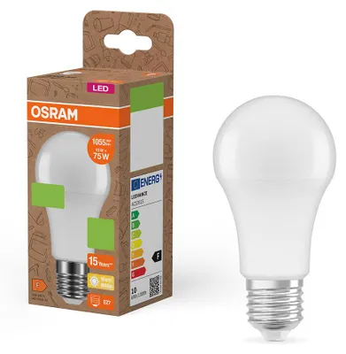 Imagen del producto de Osram 4058075831841, 10 W, 75 W (equivalente), casquillo E27, 1055 lúmenes, 15000 horas, luz cálida